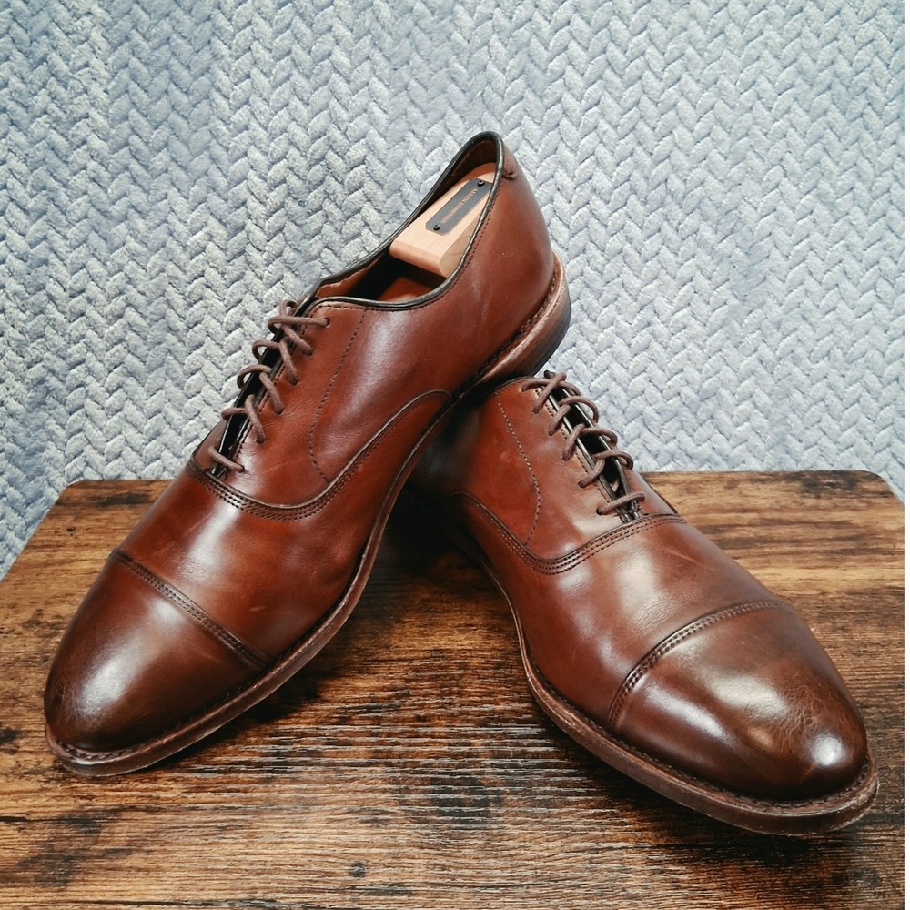 Allen Edmonds Park Avenue 12 3E Leather Cap Toe Shoes Cedar Shoe Trees Dust Bag